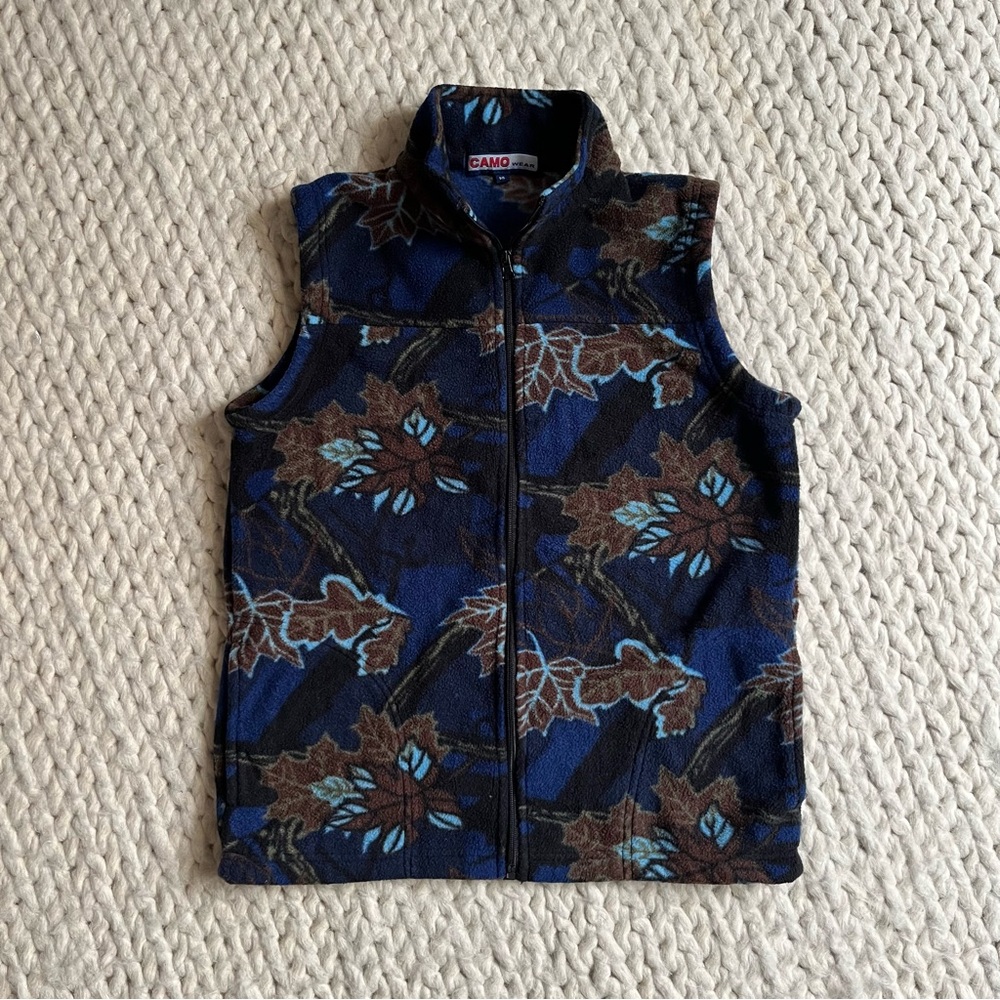 Vintage Camo Wear Fleece Vest | size 14